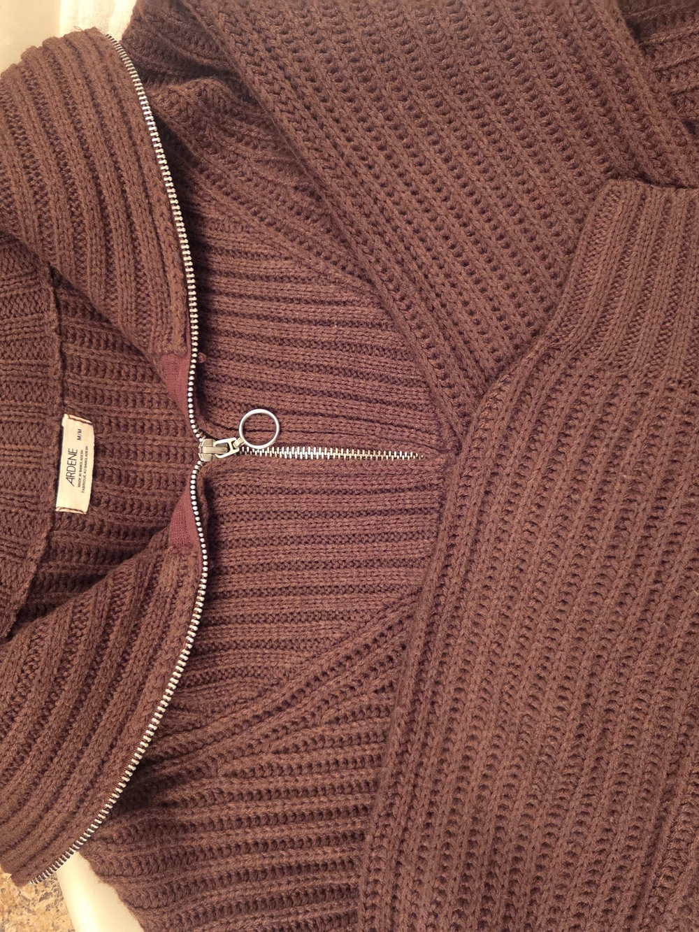a new day Ribbed Half-Zip Sweater - Brown